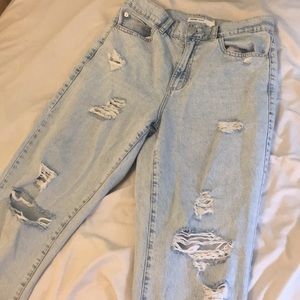 distressed mom jeans